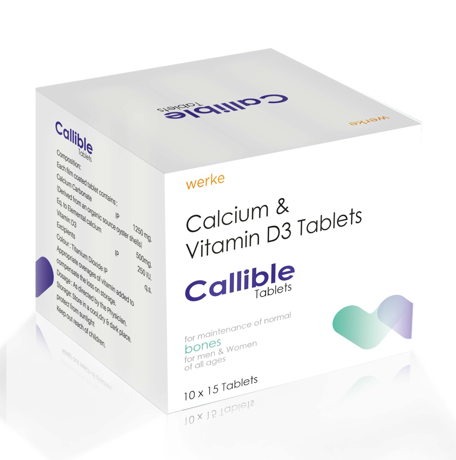 Calcium Carbonate & Vitamin D3 Tablets IP - CALLIBLE Tablets - Werke Health Care