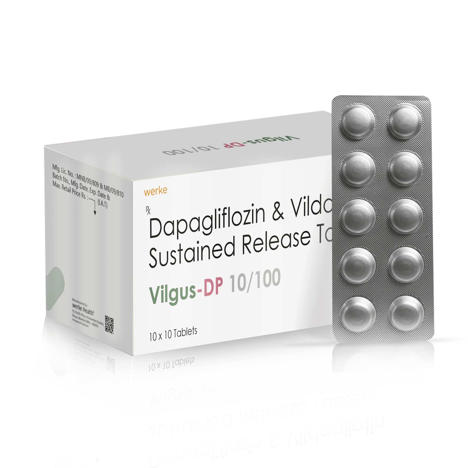 Vilgus DP 10/100 - Dapagliflozin 10 MG + Vildagliptin 100 MG SR By Werke Health- Used for Type 2 Diabetes