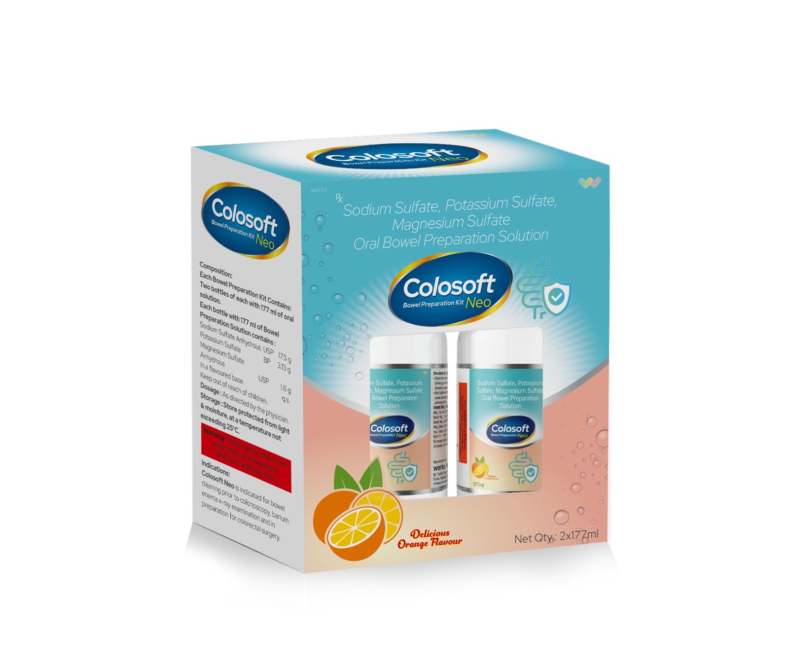 Sodium Sulfate, Potassium Sulfate & Magnesium Sulfate Oral Bowel Preparation Solution - COLOSOFT NEO Solution - Werke Health Care