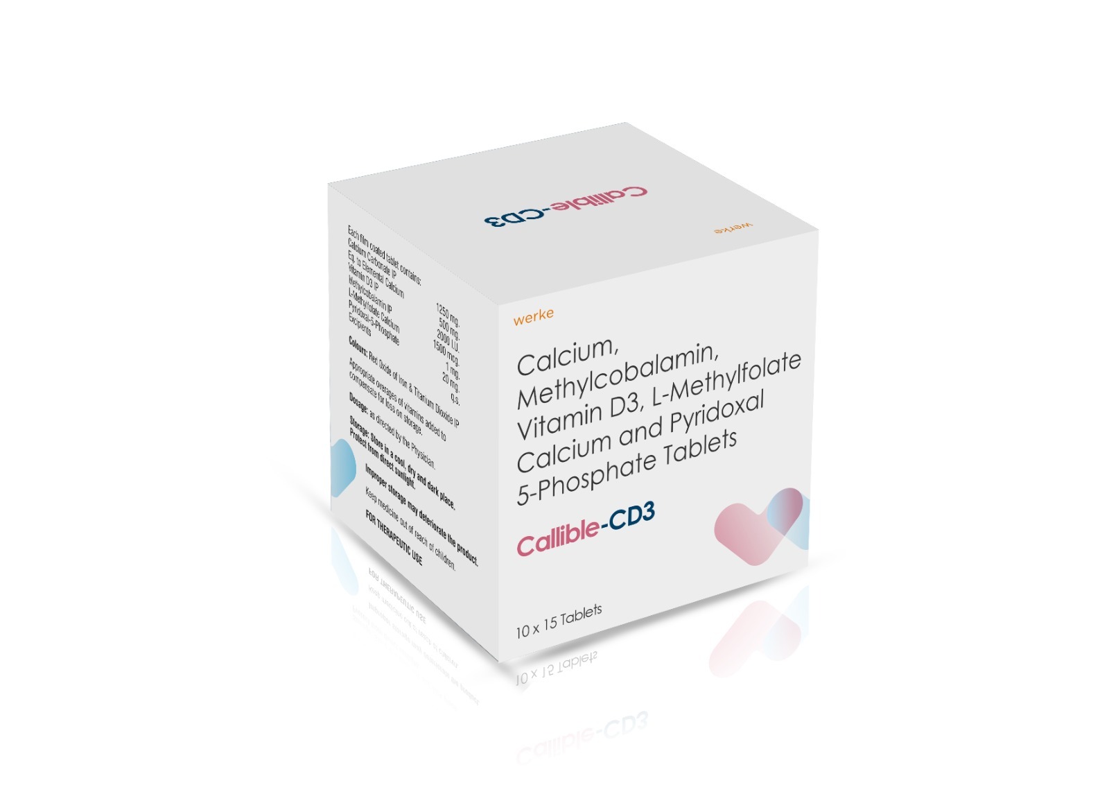 Methycobalamin, Pyridoxal-5, phosphate, L-Methylfolate DHA & Vitamin-D3 Tablets - CALLIBLE CD3 Tablets - Werke Health Care
