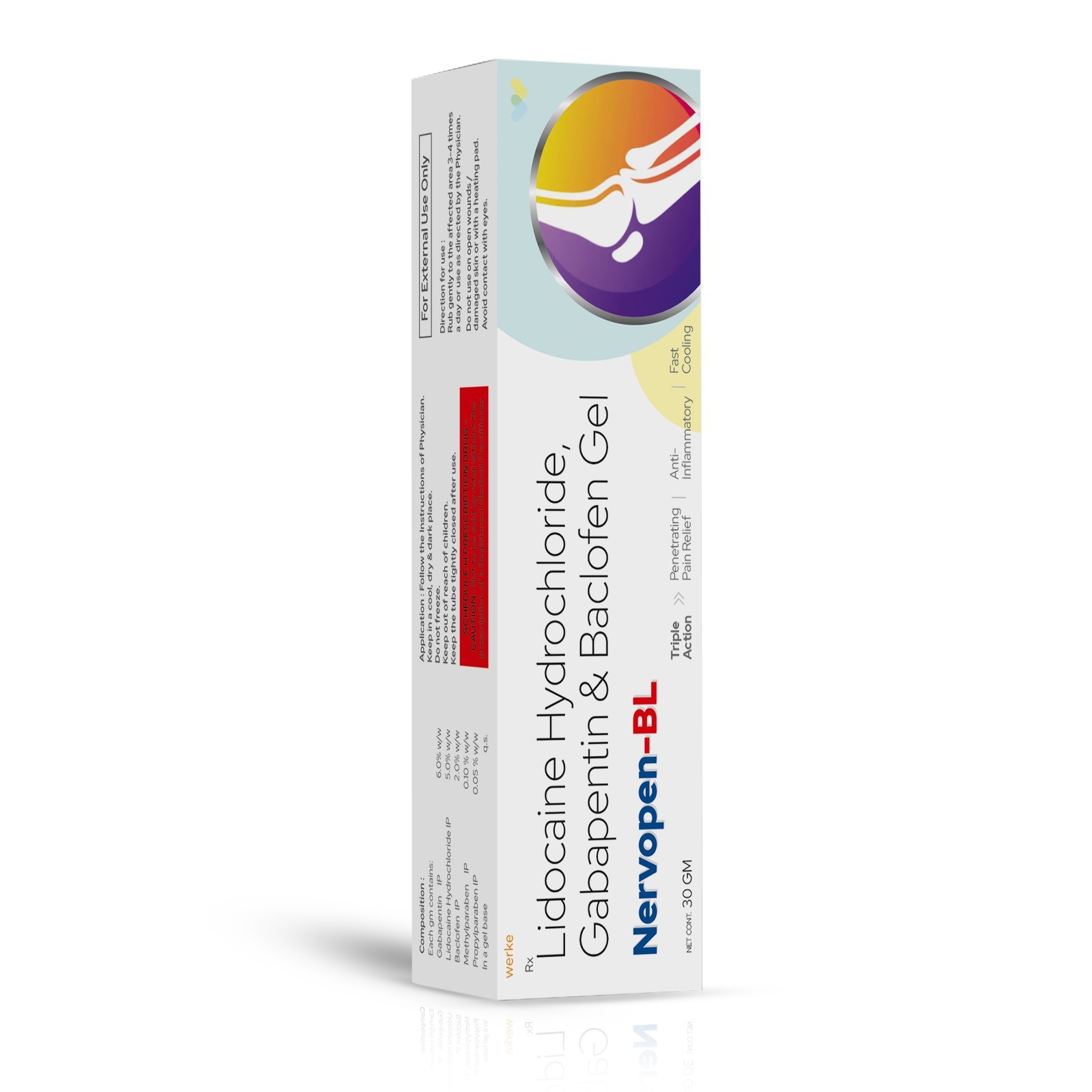 Gabapentin Lidocaine Hydrochloride & Baclofen Gel - NERVOPEN BL Gel - Werke Health Care