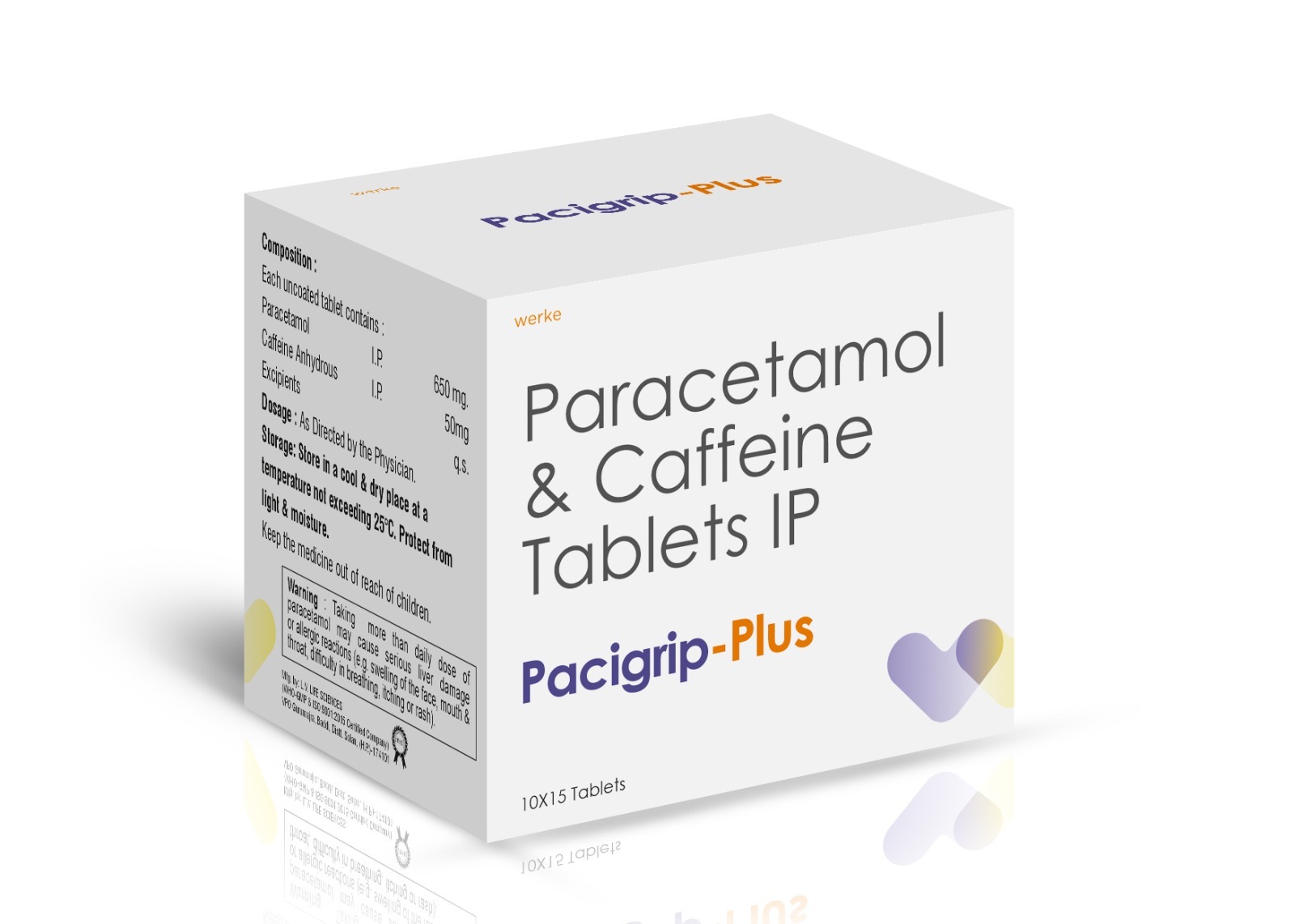 Paracetamol & Caffeine Tablets - PACIGRIP PLUS Tablets - Werke Health Care